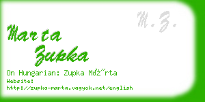 marta zupka business card